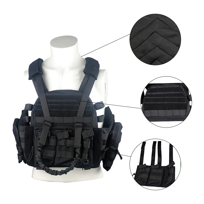LQARMY Tactical Plate Carrier Vest for Airsoft and Outdoor Use