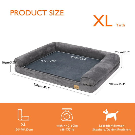 BORWART CN Calming Orthopedic Memory Foam Dog Bed Removable Waterproof Cover
