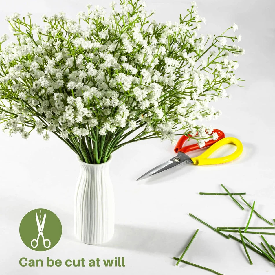 48PCS Babysbreath Artificial Flowers, Starry Sky Flowers Artificial Bulk, White Flores Greenery for Wedding Tables Decor