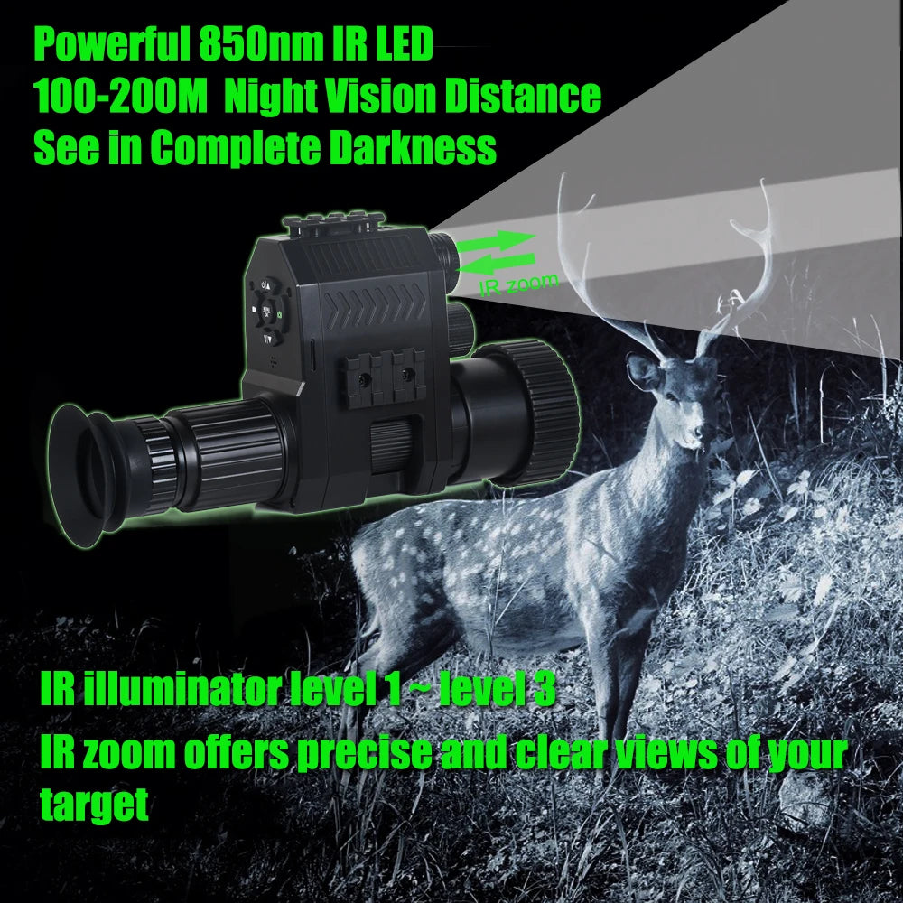 Megaorei Digital Night Vision Riflescope Monocular with Infrared Zoom