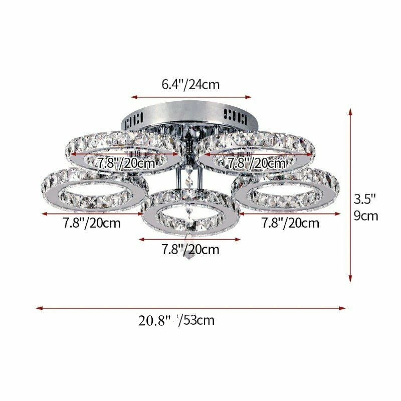 Vinilky Crystal Ceiling Chandelier For Living Room And Dining