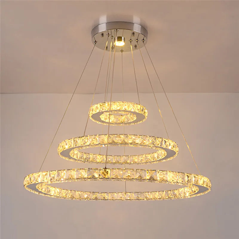 GreeLustr Luxury Crystal Pendant Light Chandelier With Dimmable LED