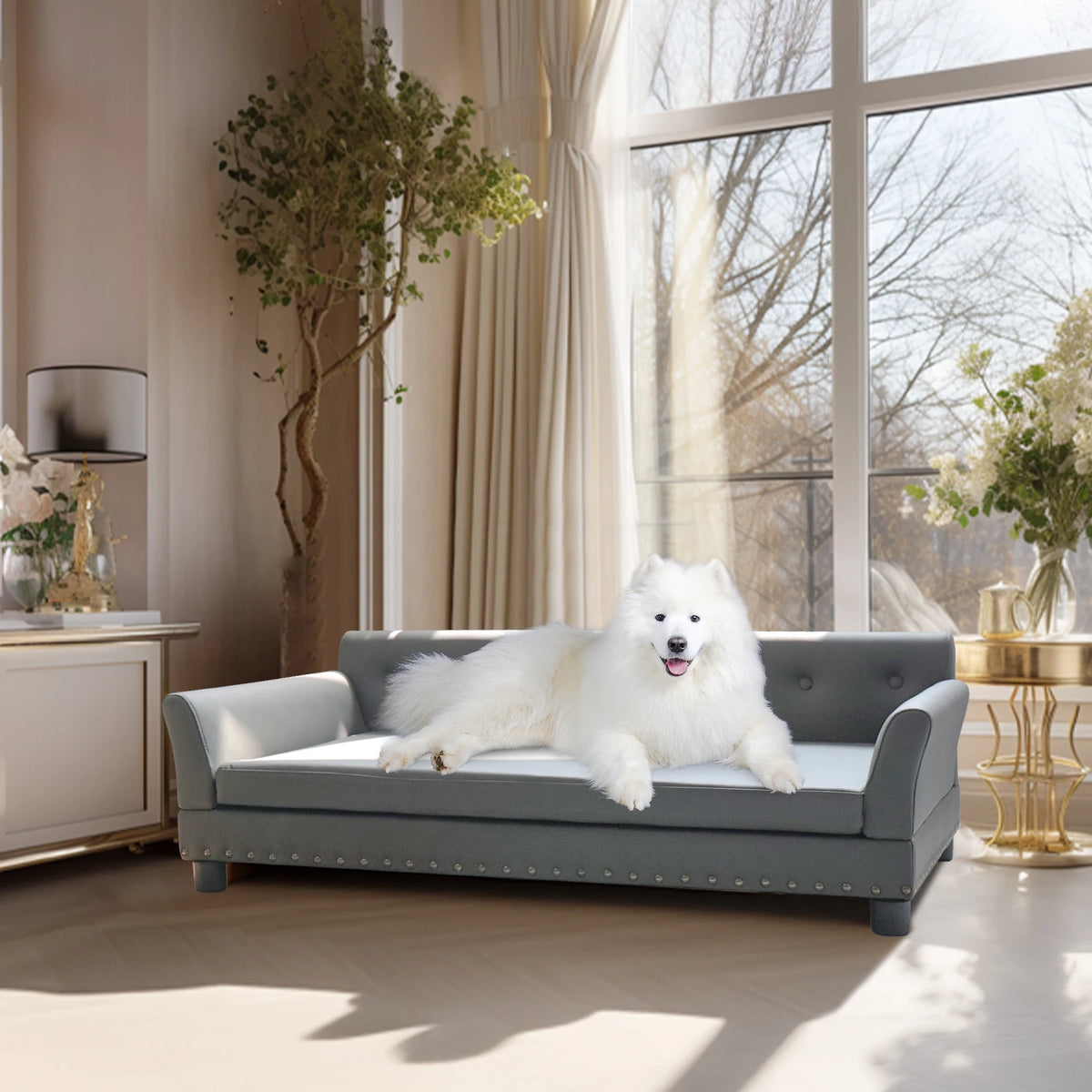 Bingopaw Elevated Dog Bed Sofa With Waterproof Cushion