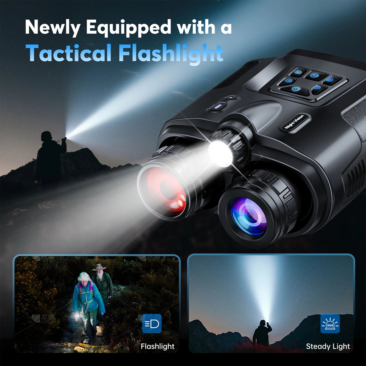 USB Rechargeable 4K Night Vision Binoculars 600m HD 8X Digital Zoom 5000mAh 3inch Screen Infrared VisionNight Goggle