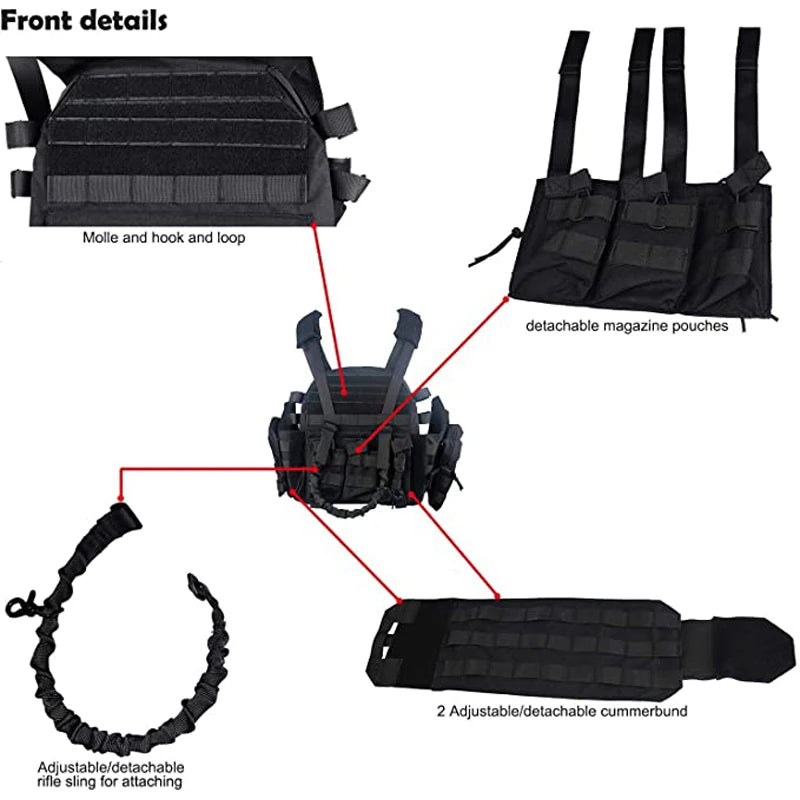 LQARMY Tactical Plate Carrier Vest for Airsoft and Outdoor Use