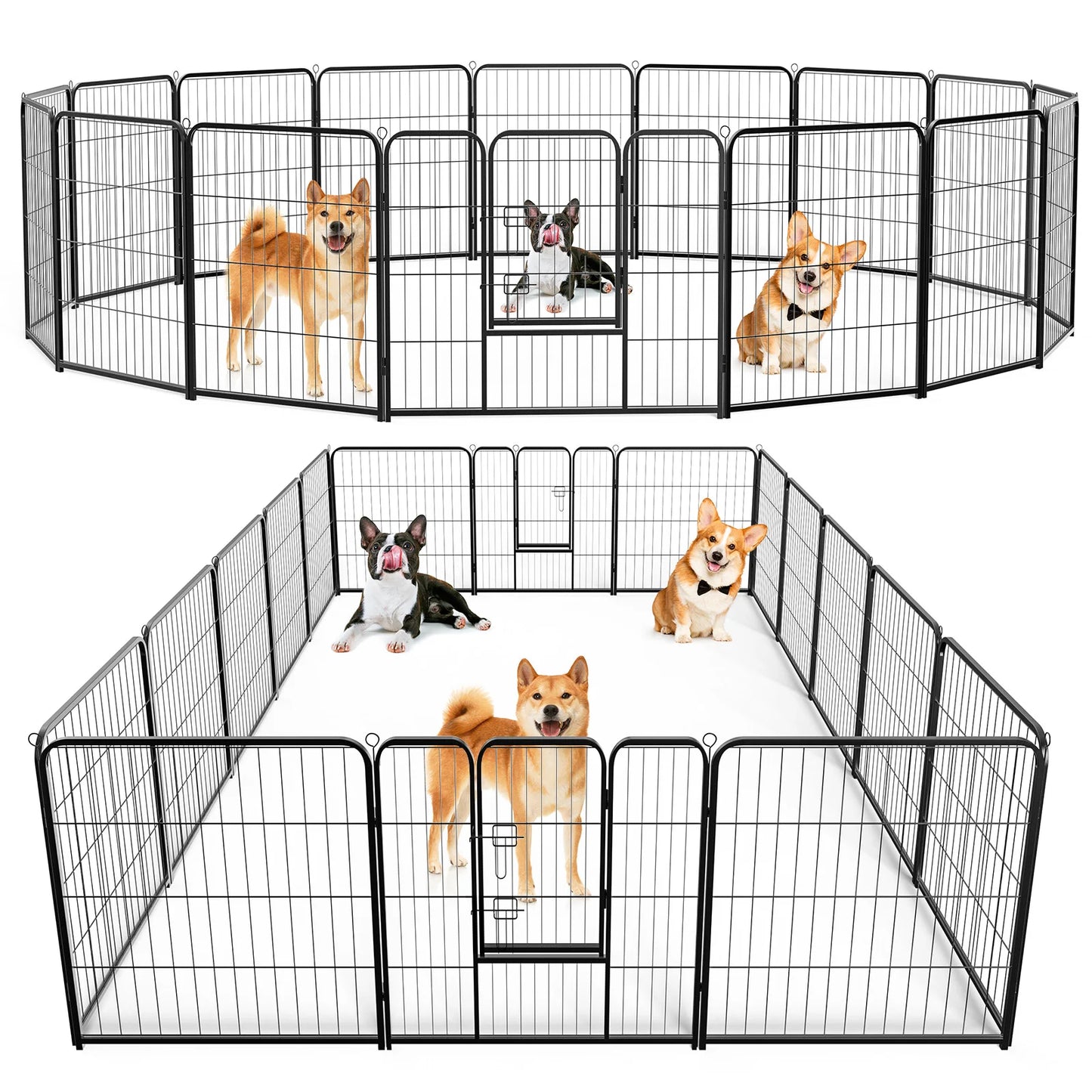 JHK 16-Panel Metal Dog Playpen For Indoor Outdoor Use