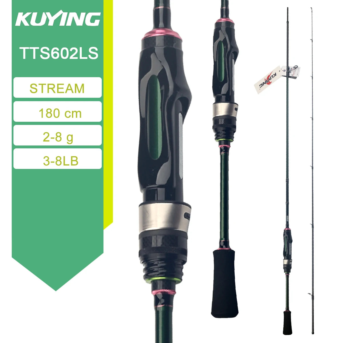 Kuying Teton Spinning Casting Rod BFS Pole Carbon 0.8-8g 1-8lb