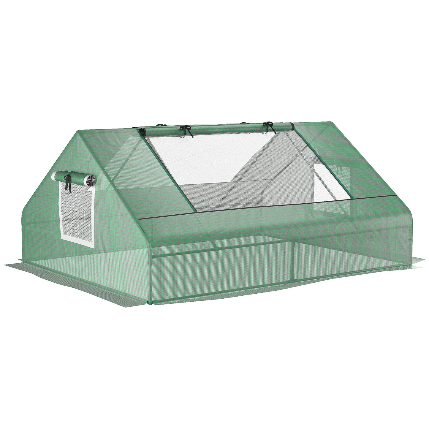 71" X 55" X 32" Mini Portable Greenhouse W/ Zippered Windows & Door, Green