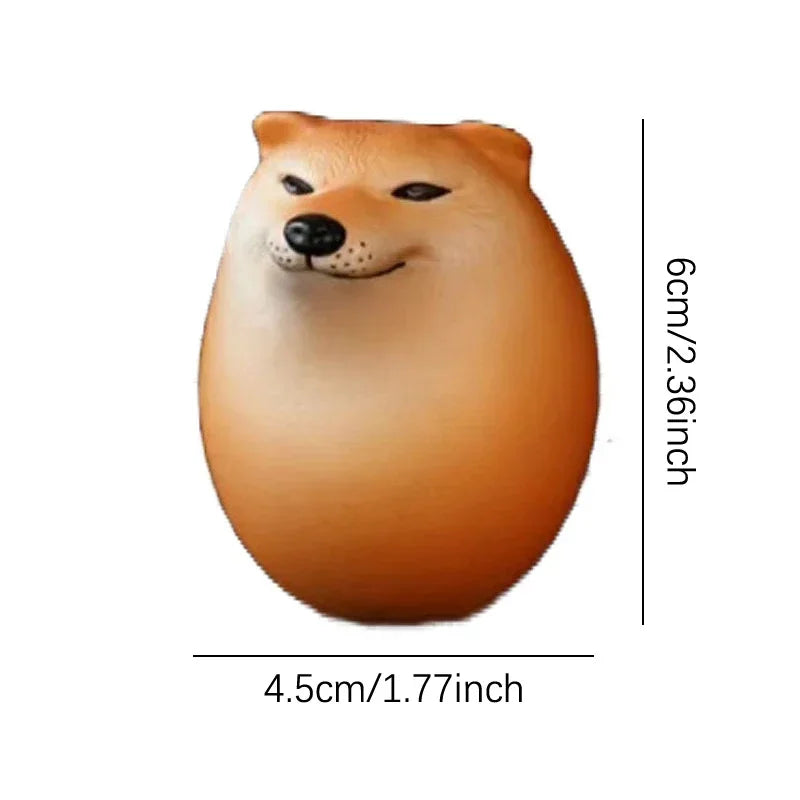Shiba Inu Egg Figurine Realistic Dog Statue Desktop Decoration