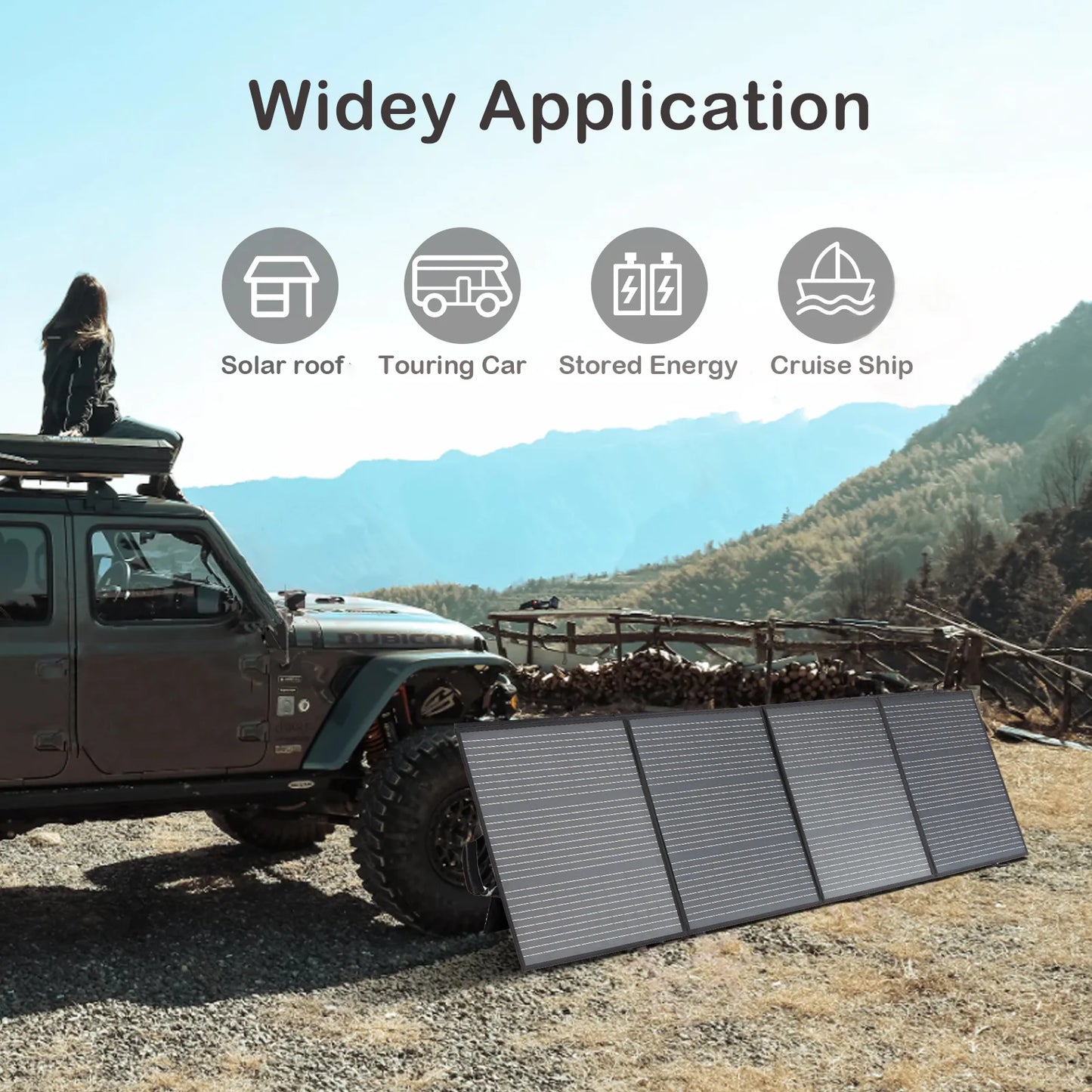 MHPOWOS 220W Portable Foldable Solar Panel For RV Camping