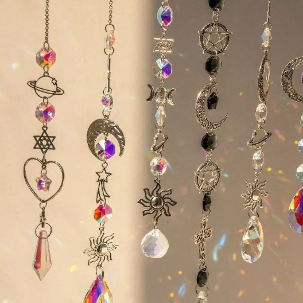 Crystal Wind Chime Rainbow Maker Sun Catcher Dream Catcher Pendant Home Garden Decor Wind Chime, Holiday, Festival, Home Decor,