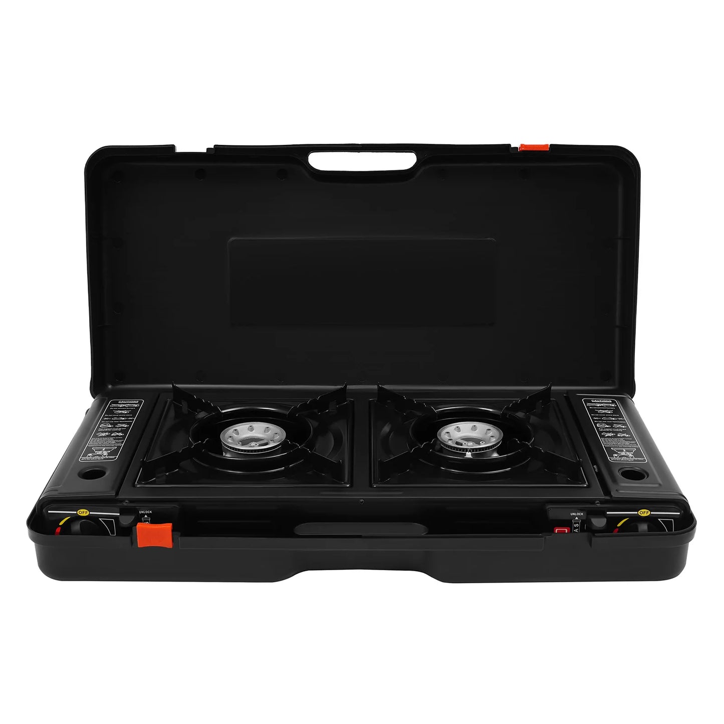 Portable Camping Stove Two Burner With Baking Tray And Case
