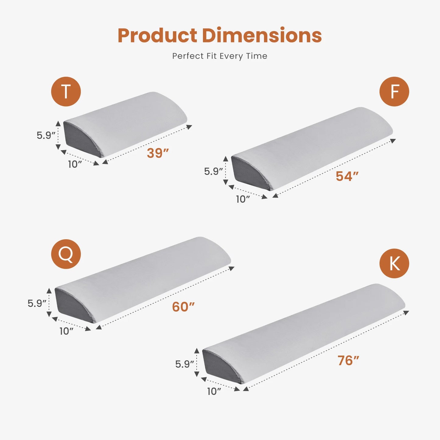 JHK Ventilated Memory Foam Headboard Wedge Pillow For Neck Support