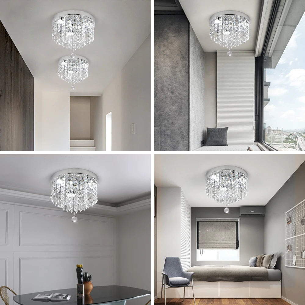 GreeLustr Crystal LED Ceiling Lamp Chandelier For Living Room