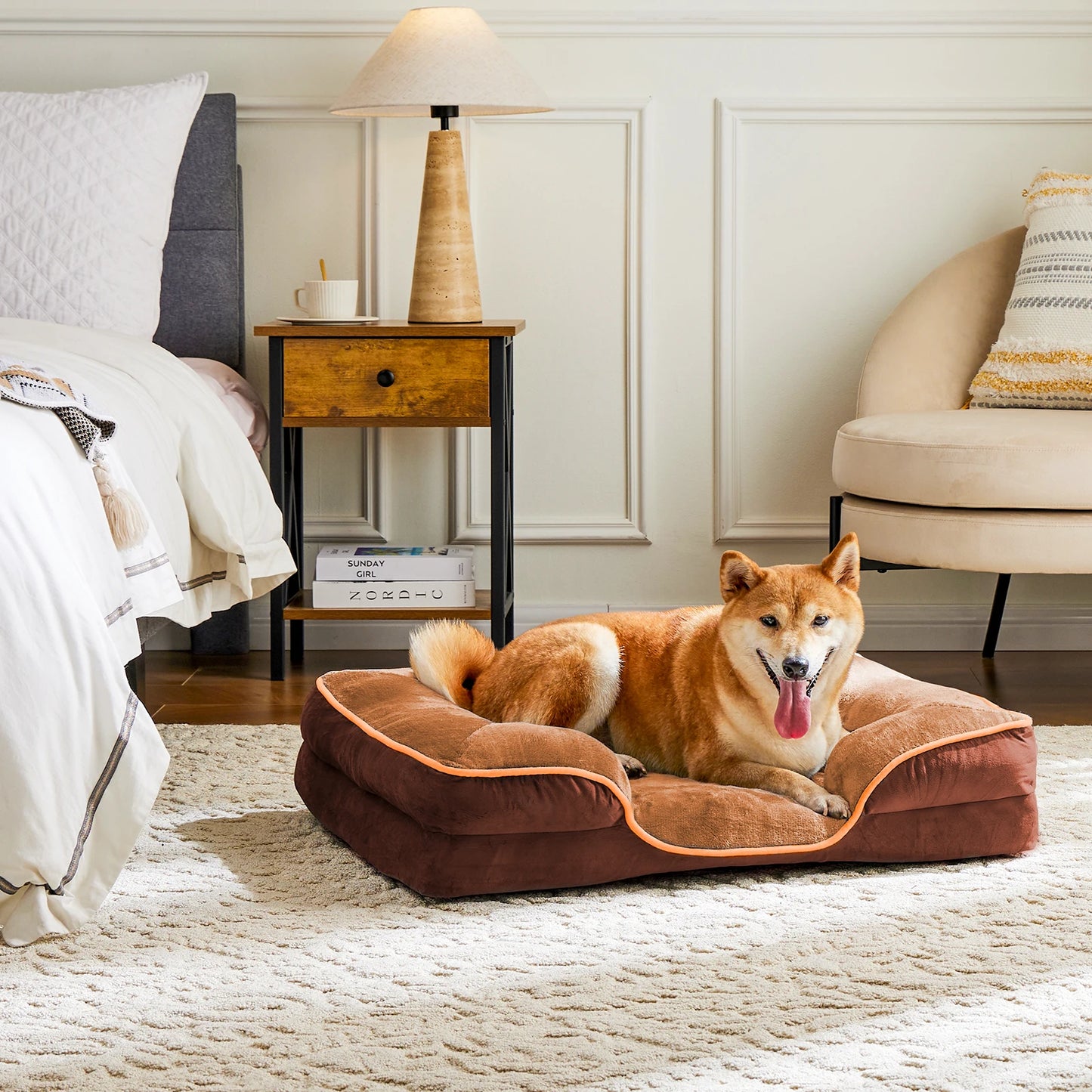 JHK Orthopedic Memory Foam Dog Cat Bed With Removable Cover
