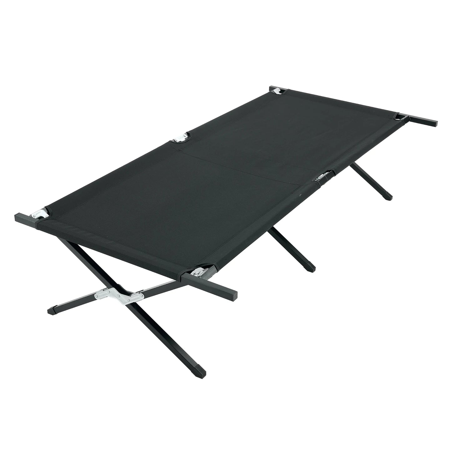 JHK Portable Folding Camping Marching Bed  300 LBS Capacity Collapsible Camping Cot Lounge Chair 73" x 36" Sleeping Cot Sturdy Frame for Outdoor Makeshift Bed