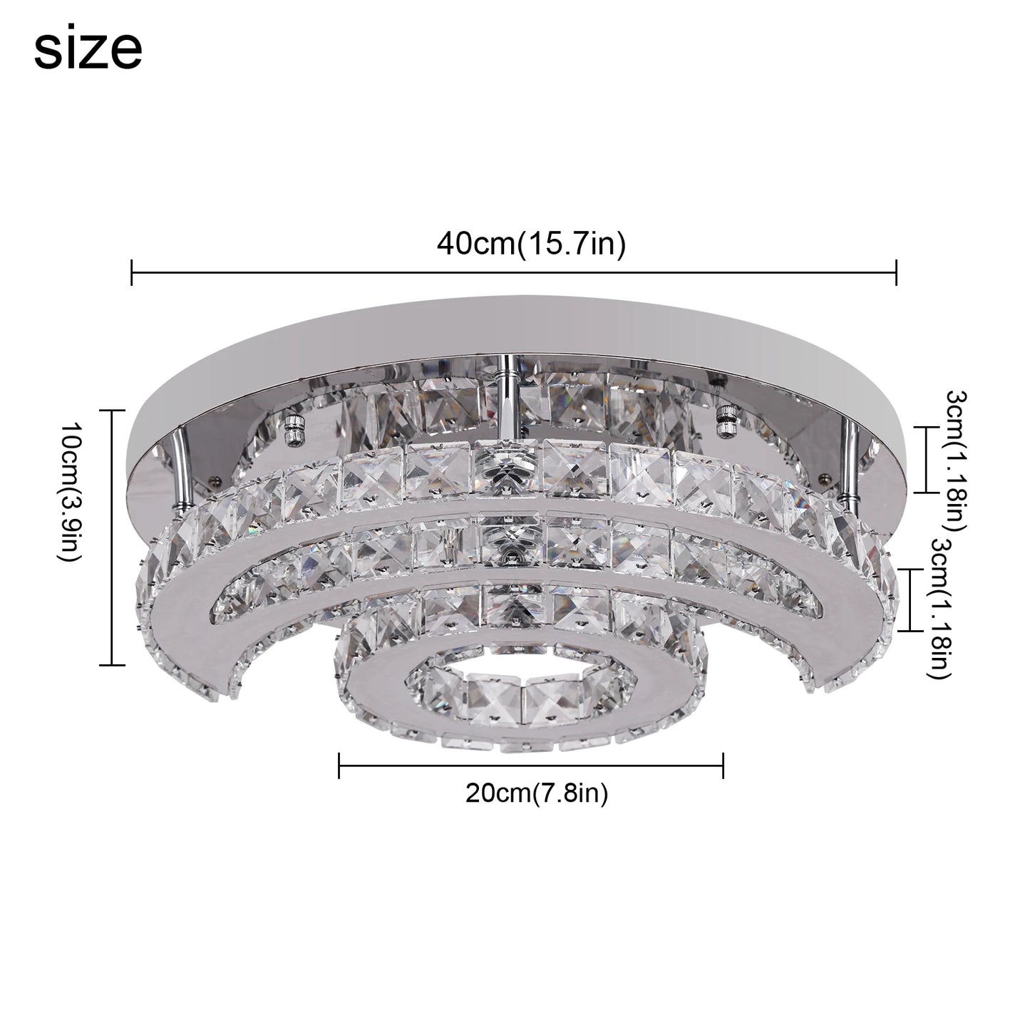 GreeLustr Crystal LED Sun Moon Ceiling Pendant Chandelier