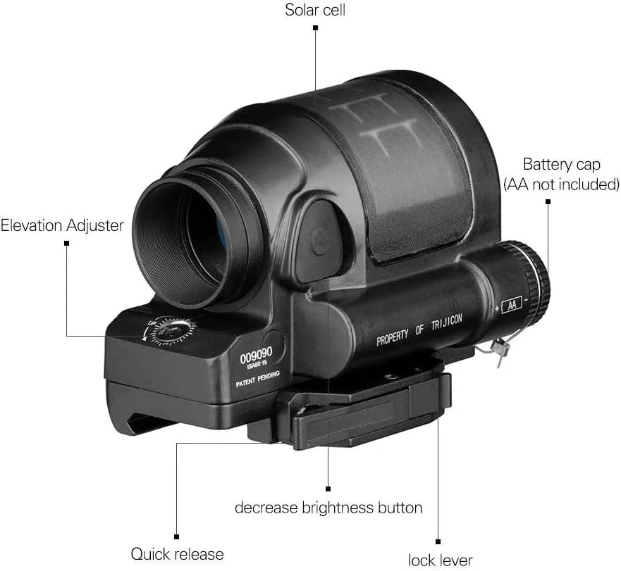 Nabila Solar Powered Red Dot Reflex Sight With QD Mount