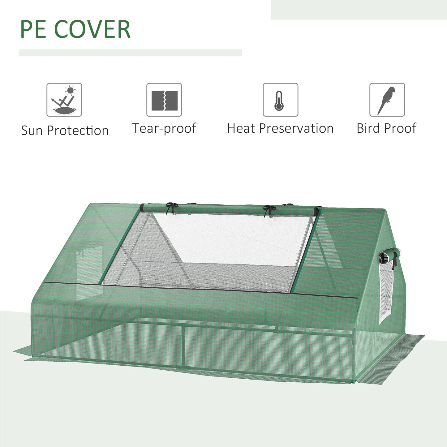 71" X 55" X 32" Mini Portable Greenhouse W/ Zippered Windows & Door, Green