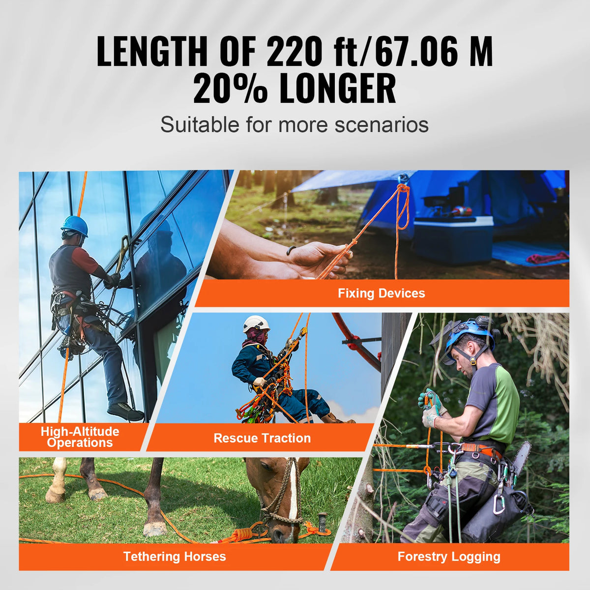 SucceBuy Dual Weave Polyester Rope For Camping And Emergency Rescue