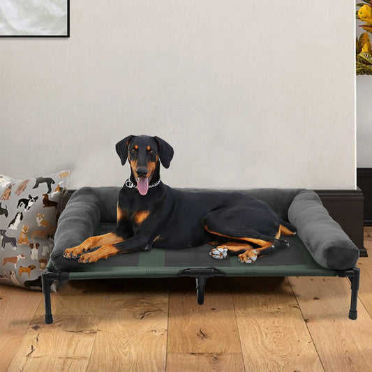 Bingopaw Elevated Pet Lounger Bed With Detachable Bolster