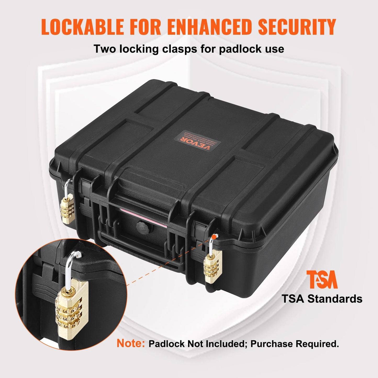 SucceBuy Hard Pistol Cases w/ Pre-cut PU Foam Lining Waterproof Dustproof Hard Gun Case for 1/2/5/6 Pistol Lockable Pistol Case