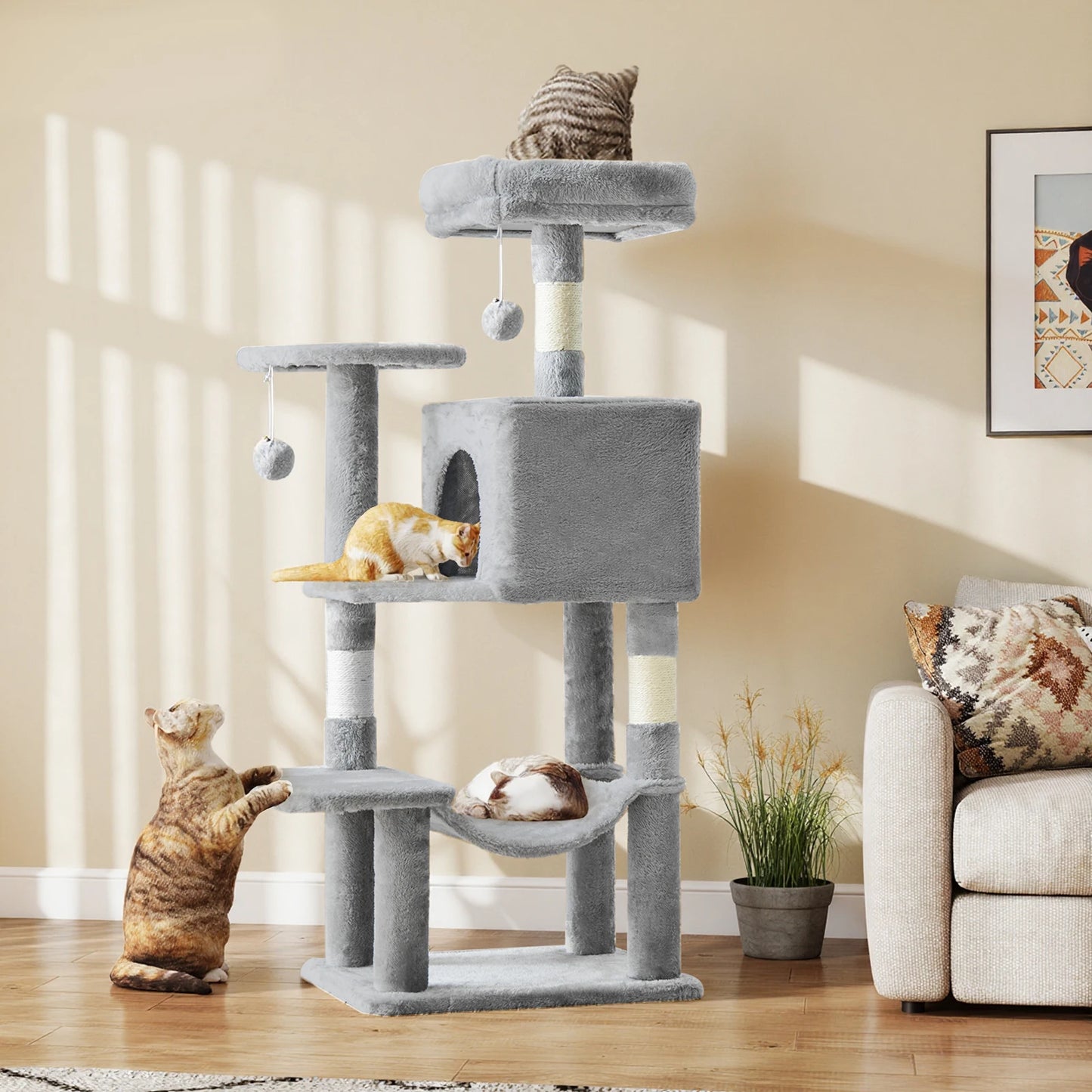 JHK Cat Tree Tall Multi Cat Climbing Tower Indoor Furniture