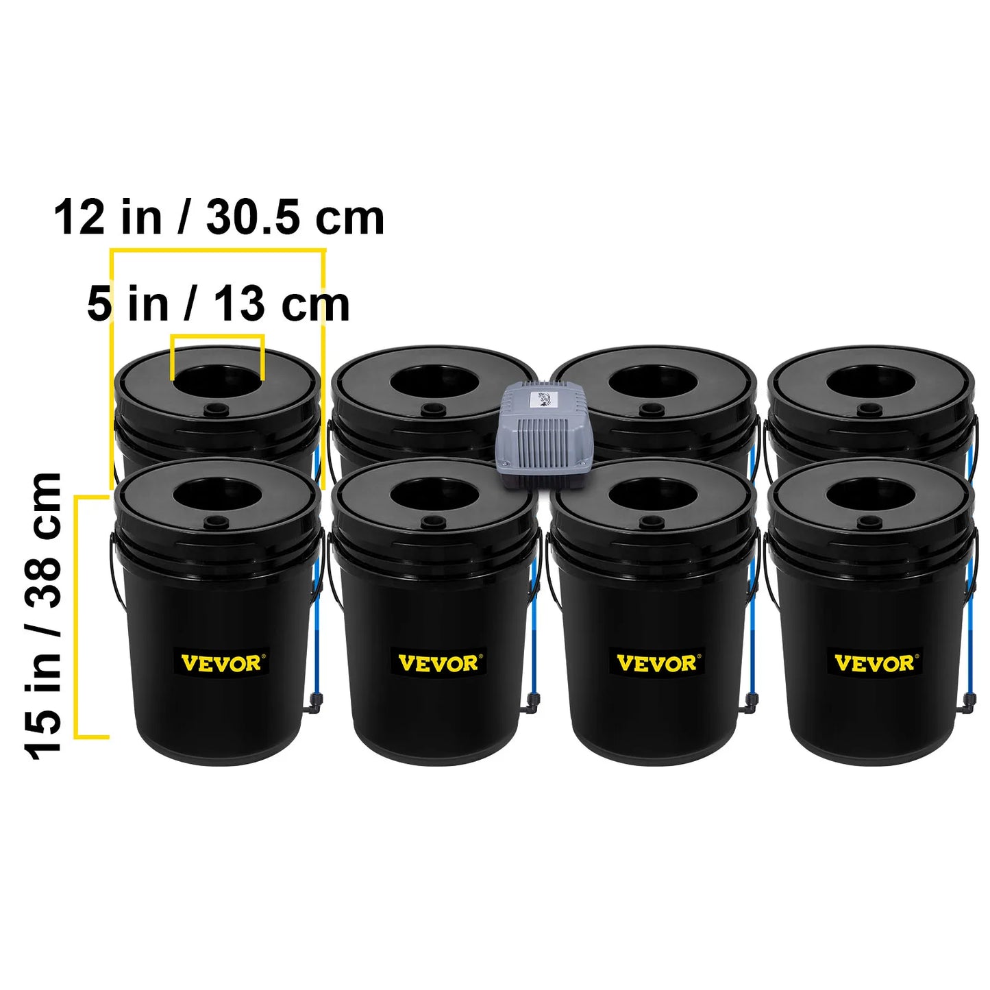 SucceBuy Hydroponics Deep Water Culture DWC Hydroponic System 5 Gallon 4 / 5 / 8 Buckets Hydroponic Systems, Parts & Accessories