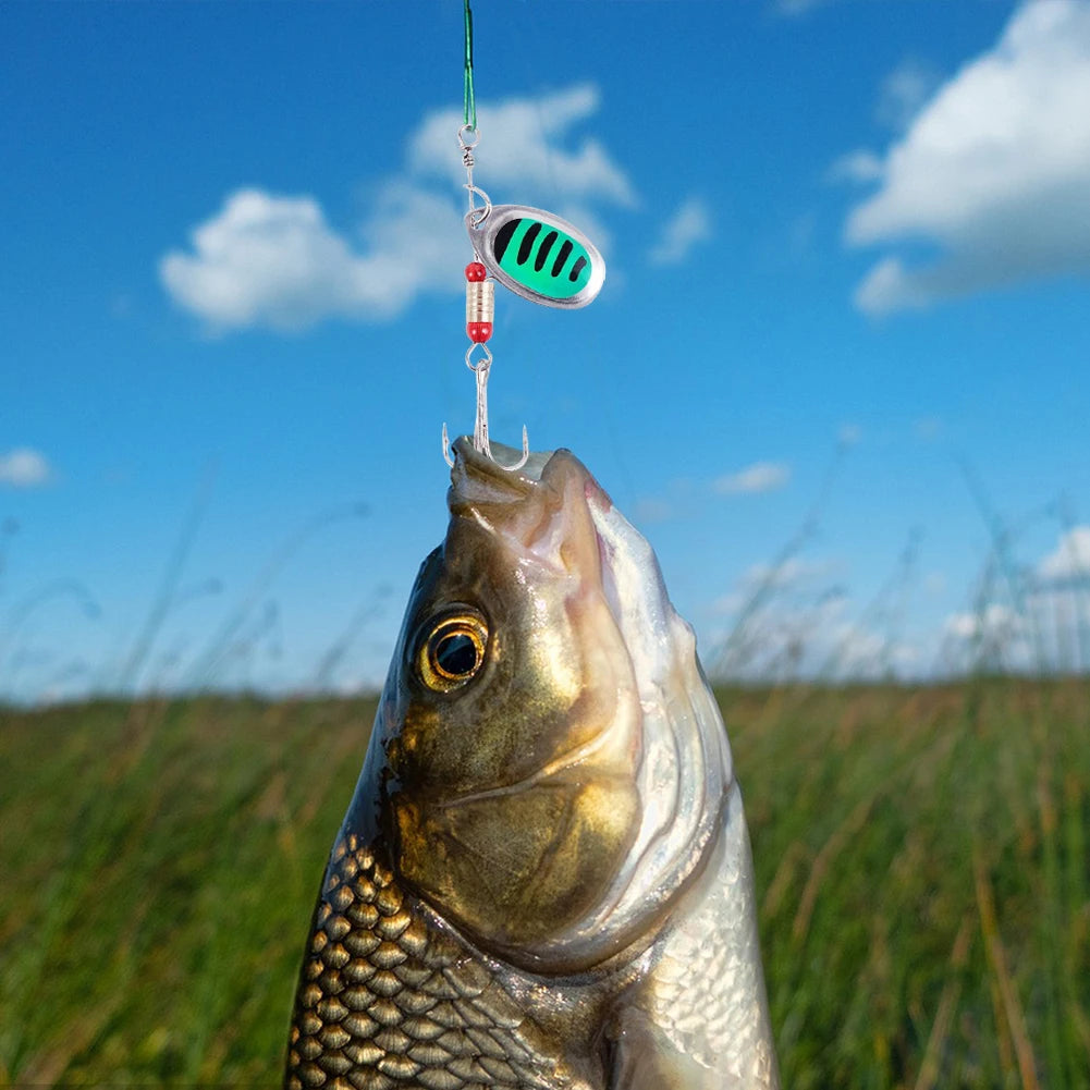 JOCESTYLE 30pcs Metal Spoon Spinner Lure With Treble Hook