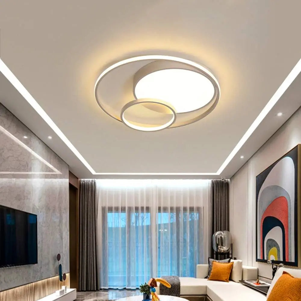 LED Flush Mount Ceiling Light Three-Ring Chandelier Modern