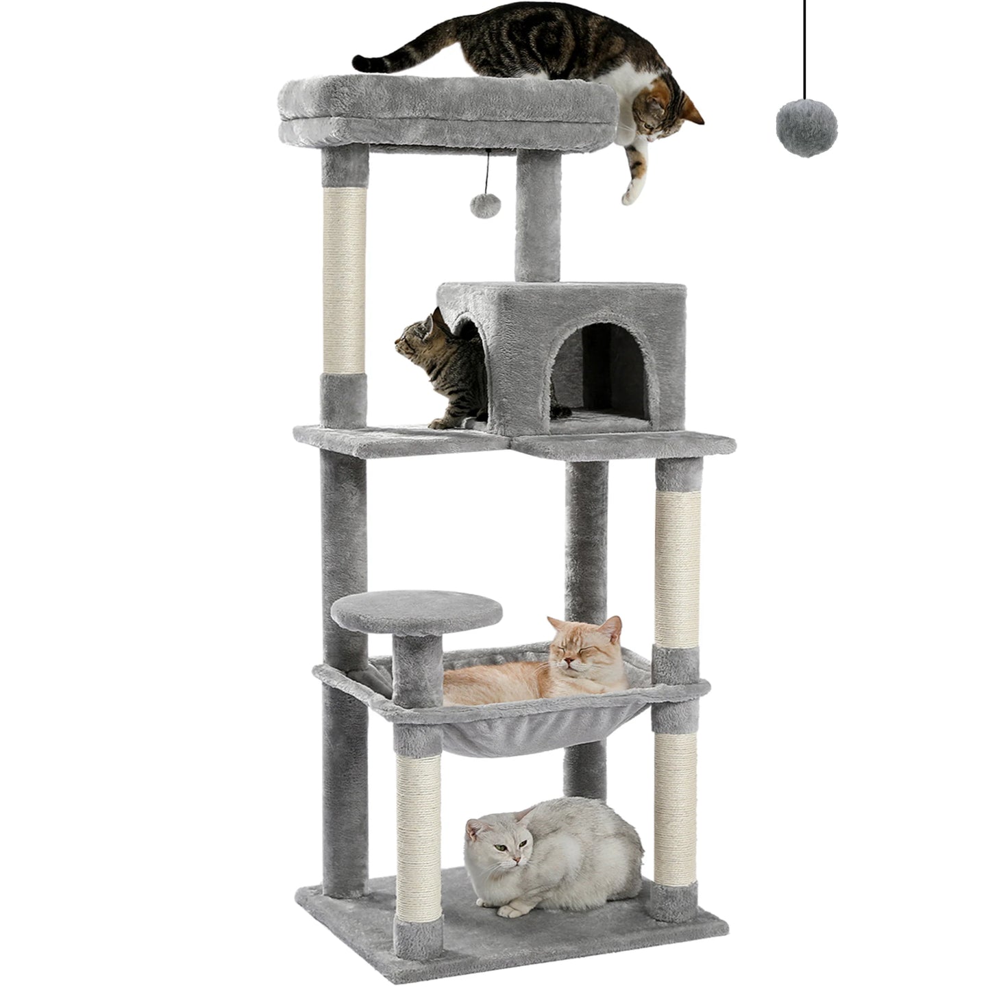 PAWZ Road 5-Level Cat Tree Indoor Tower With Hammock
