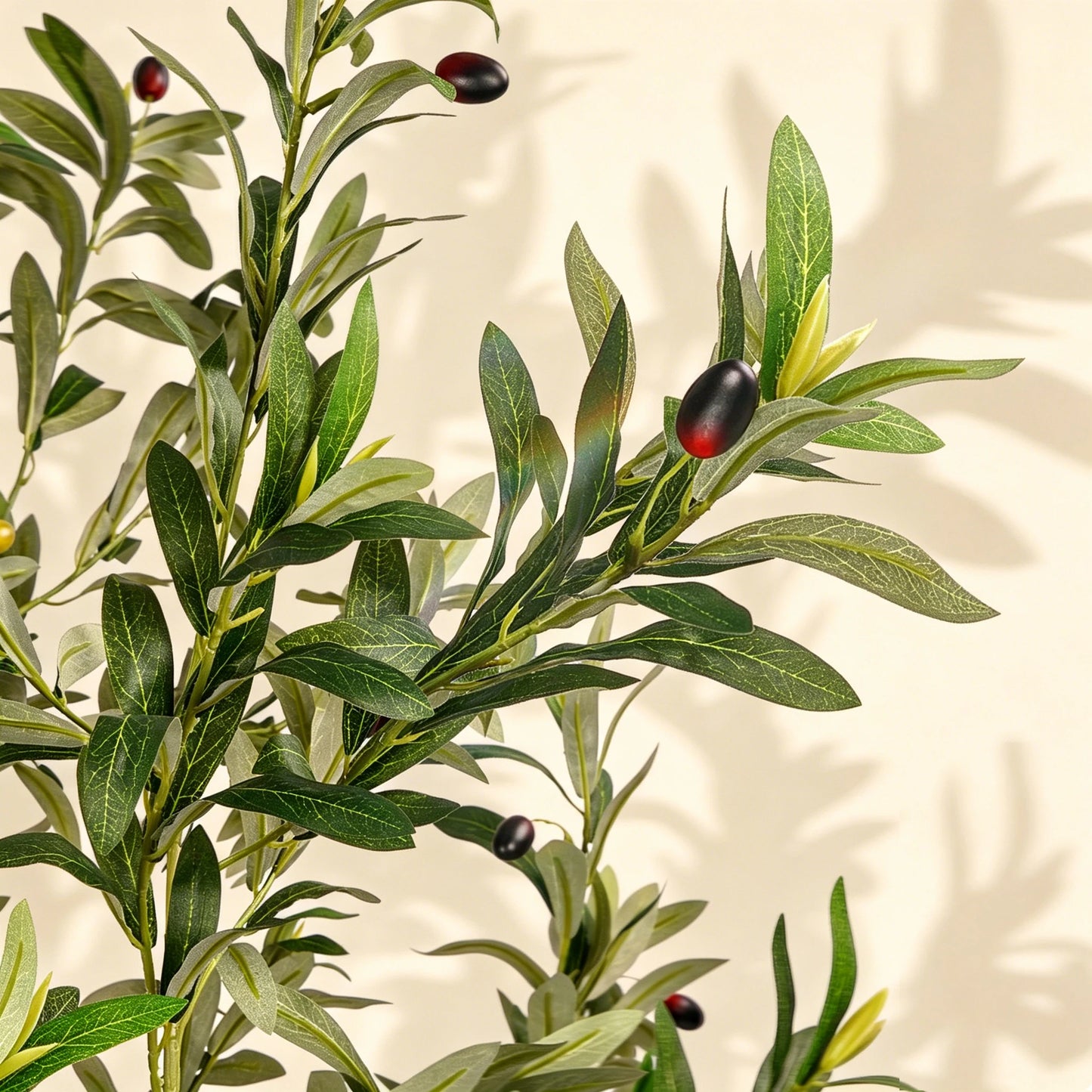 5/6/7/8 Olive Trees Artificial Indoor Faux Olive Tree with Black Pot Artificial Plants with Natural Wood Trunk and Lifelike Fruits for Home Office Decor