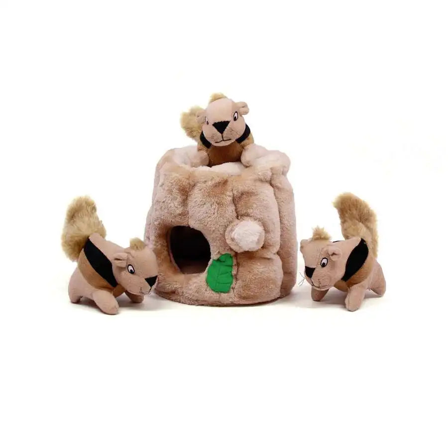 Interactive Plush Squirrel Hide And Seek Toy With Removable Squirrels