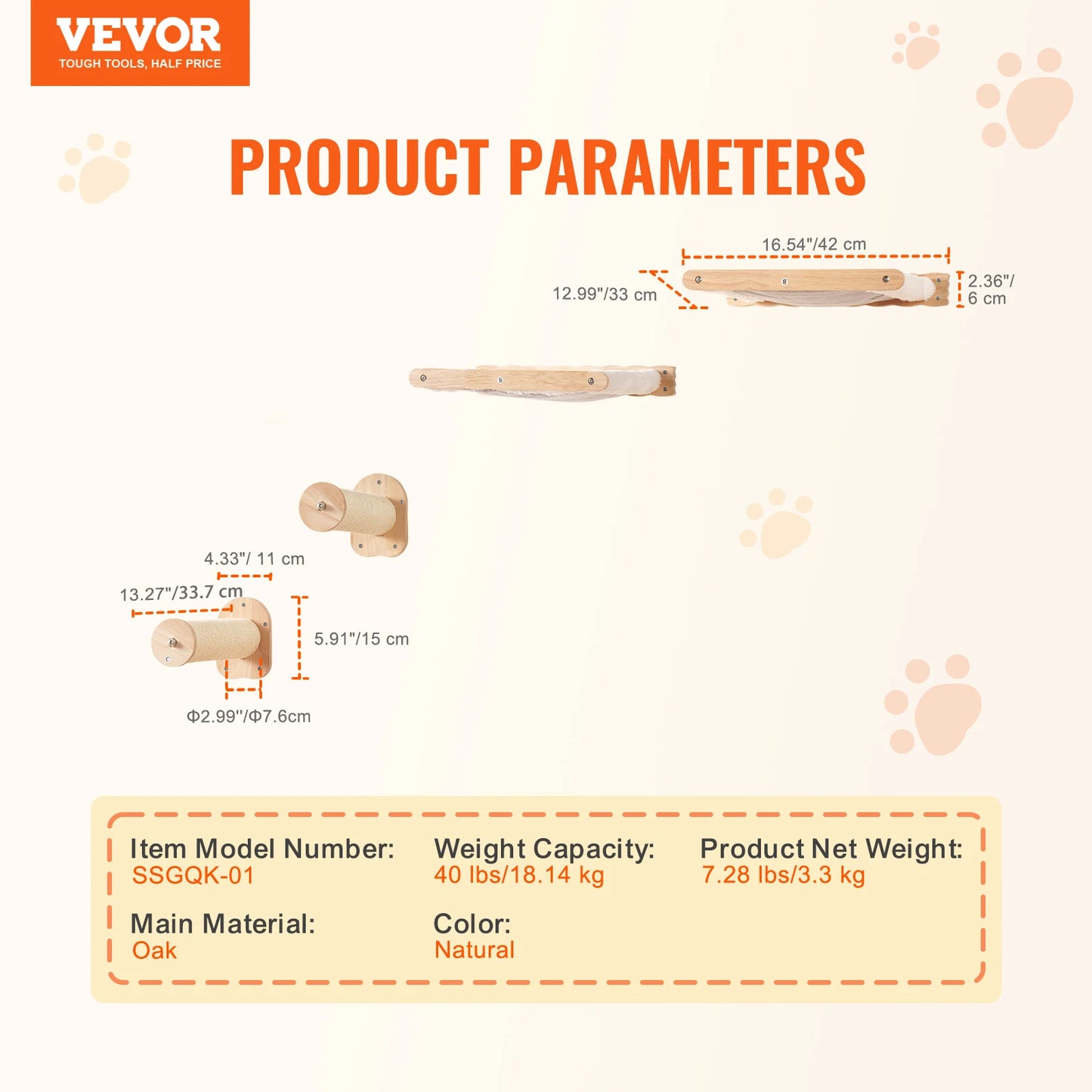 SucceBuy Wall Mounted Cat Shelves And Perches Cat Tree Kit
