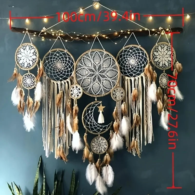 Dream Catcher Set Moon And Sun Bohemian Wall Decor