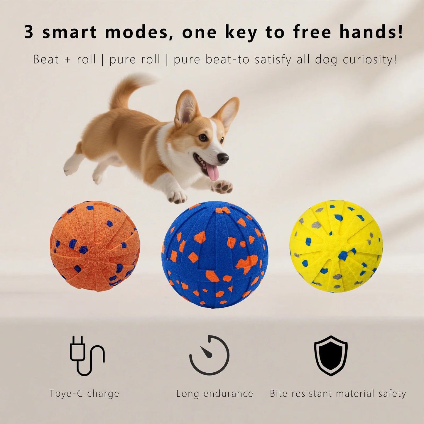 Booteely Dog Interactive Ball Toy With Automatic Vibrating Action