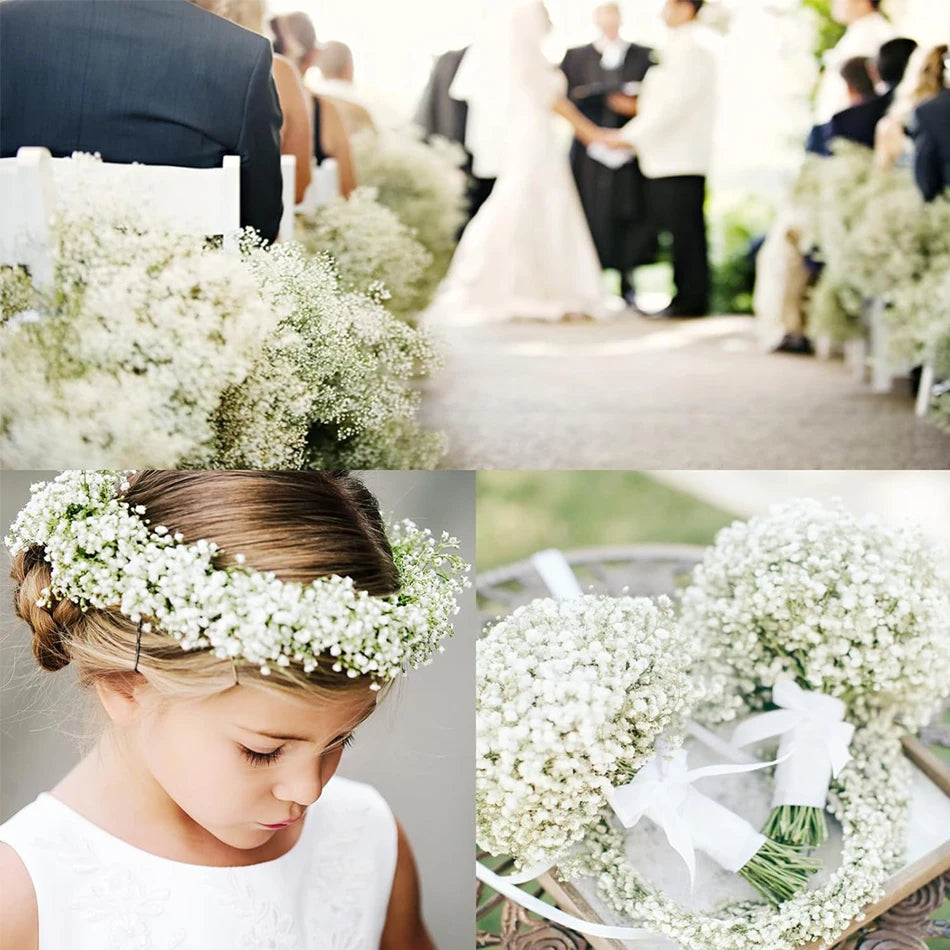 48PCS Babysbreath Artificial Flowers, Starry Sky Flowers Artificial Bulk, White Flores Greenery for Wedding Tables Decor